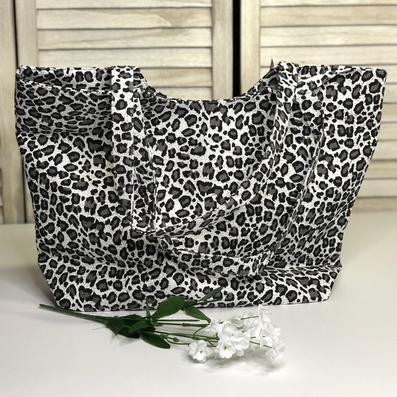 Leopard Print Large Canvas Tote - Picture 2 of 9